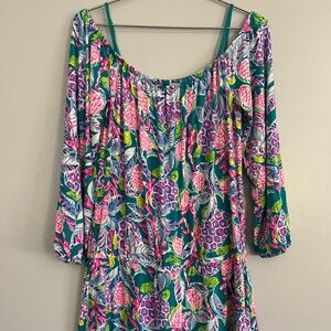 Lilly Pulitzer Large Lana Skort Romper /Dress  Maldives Turtle Wave Sz Large